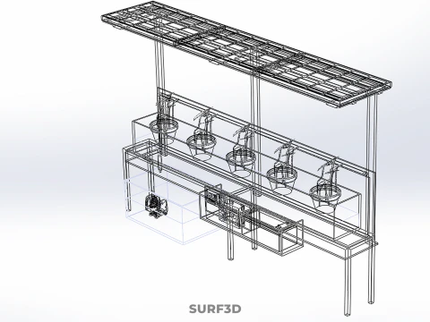 SOLAR PANEL PV IOT WATER DRIP IRRIGATION SYSTEM HYDROPONIC PLANT 3D Model