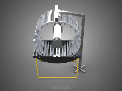 РОТОРНАЯ ГИДРОПОНИЧЕСКАЯ ЦИЛИНДРОВАЯ СИСТЕМА ДЛЯ ВЫРАЩИВАНИЯ САДОВЫХ РАСТЕНИЙ 3D Модель