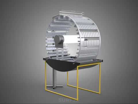 РОТОРНАЯ ГИДРОПОНИЧЕСКАЯ ЦИЛИНДРОВАЯ СИСТЕМА ДЛЯ ВЫРАЩИВАНИЯ САДОВЫХ РАСТЕНИЙ 3D Модель