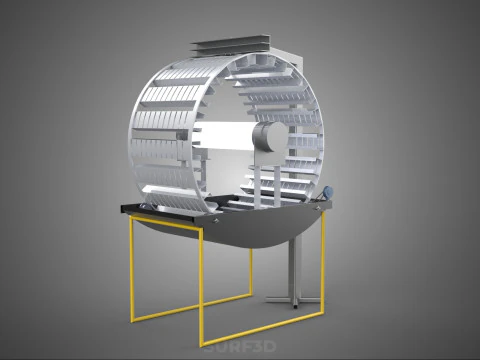 РОТОРНАЯ ГИДРОПОНИЧЕСКАЯ ЦИЛИНДРОВАЯ СИСТЕМА ДЛЯ ВЫРАЩИВАНИЯ САДОВЫХ РАСТЕНИЙ 3D Модель