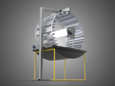 РОТОРНАЯ ГИДРОПОНИЧЕСКАЯ ЦИЛИНДРОВАЯ СИСТЕМА ДЛЯ ВЫРАЩИВАНИЯ САДОВЫХ РАСТЕНИЙ 3D Модель