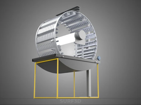 РОТОРНАЯ ГИДРОПОНИЧЕСКАЯ ЦИЛИНДРОВАЯ СИСТЕМА ДЛЯ ВЫРАЩИВАНИЯ САДОВЫХ РАСТЕНИЙ 3D Модель
