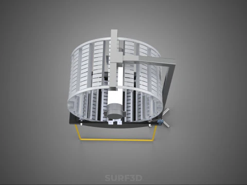 РОТОРНАЯ ГИДРОПОНИЧЕСКАЯ ЦИЛИНДРОВАЯ СИСТЕМА ДЛЯ ВЫРАЩИВАНИЯ САДОВЫХ РАСТЕНИЙ 3D Модель