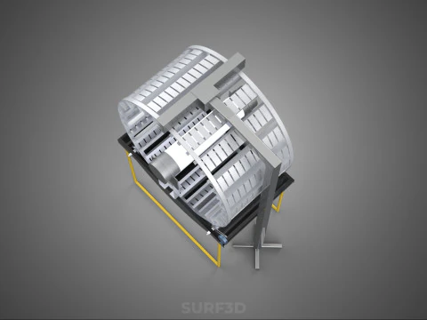 РОТОРНАЯ ГИДРОПОНИЧЕСКАЯ ЦИЛИНДРОВАЯ СИСТЕМА ДЛЯ ВЫРАЩИВАНИЯ САДОВЫХ РАСТЕНИЙ 3D Модель