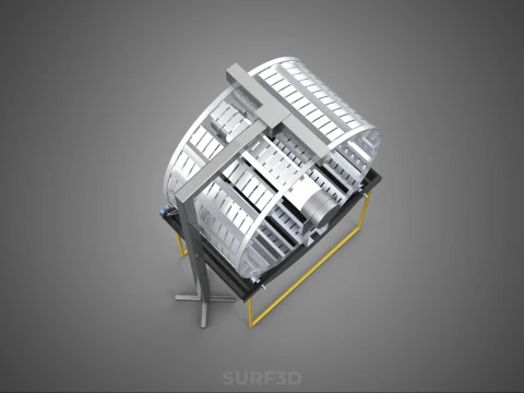 РОТОРНАЯ ГИДРОПОНИЧЕСКАЯ ЦИЛИНДРОВАЯ СИСТЕМА ДЛЯ ВЫРАЩИВАНИЯ САДОВЫХ РАСТЕНИЙ 3D Модель