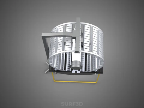 РОТОРНАЯ ГИДРОПОНИЧЕСКАЯ ЦИЛИНДРОВАЯ СИСТЕМА ДЛЯ ВЫРАЩИВАНИЯ САДОВЫХ РАСТЕНИЙ 3D Модель