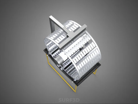 РОТОРНАЯ ГИДРОПОНИЧЕСКАЯ ЦИЛИНДРОВАЯ СИСТЕМА ДЛЯ ВЫРАЩИВАНИЯ САДОВЫХ РАСТЕНИЙ 3D Модель