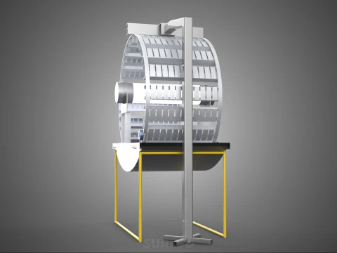 РОТОРНАЯ ГИДРОПОНИЧЕСКАЯ ЦИЛИНДРОВАЯ СИСТЕМА ДЛЯ ВЫРАЩИВАНИЯ САДОВЫХ РАСТЕНИЙ 3D Модель