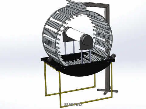 РОТОРНАЯ ГИДРОПОНИЧЕСКАЯ ЦИЛИНДРОВАЯ СИСТЕМА ДЛЯ ВЫРАЩИВАНИЯ САДОВЫХ РАСТЕНИЙ 3D Модель