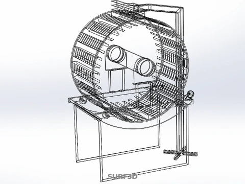 РОТОРНАЯ ГИДРОПОНИЧЕСКАЯ ЦИЛИНДРОВАЯ СИСТЕМА ДЛЯ ВЫРАЩИВАНИЯ САДОВЫХ РАСТЕНИЙ 3D Модель