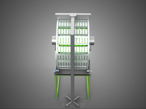 RADIAL ROTARY HYDROPONIC SPIN GARDENING PLANT FARM SYSTEM WHEEL 3D Model