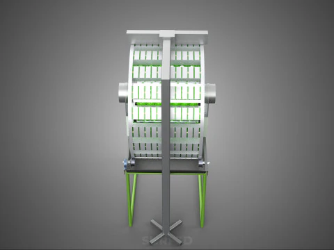 RADIAL ROTARY HYDROPONIC SPIN GARDENING PLANT FARM SYSTEM WHEEL 3D Model
