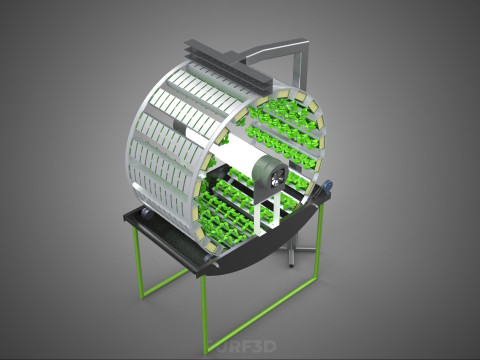 RADIAL ROTARY HYDROPONIC SPIN GARDENING PLANT FARM SYSTEM WHEEL 3D Model