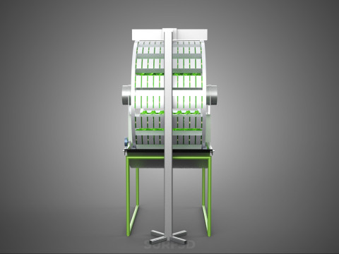 RADIAL ROTARY HYDROPONIC SPIN GARDENING PLANT FARM SYSTEM WHEEL 3D Model