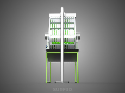 RADIAL ROTARY HYDROPONIC SPIN GARDENING PLANT FARM SYSTEM WHEEL 3D Model