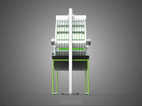 RADIAL ROTARY HYDROPONIC SPIN GARDENING PLANT FARM SYSTEM WHEEL 3D Model