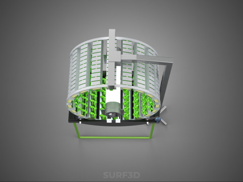 RADIAL ROTARY HYDROPONIC SPIN GARDENING PLANT FARM SYSTEM WHEEL 3D Model