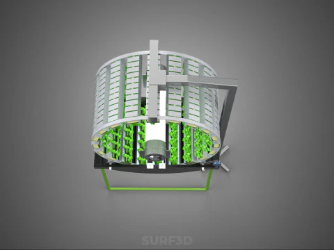 RADIAL ROTARY HYDROPONIC SPIN GARDENING PLANT FARM SYSTEM WHEEL 3D Model