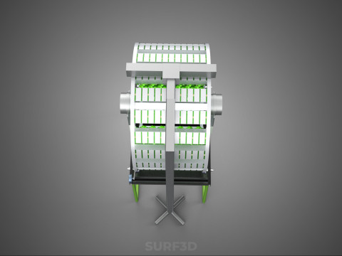RADIAL ROTARY HYDROPONIC SPIN GARDENING PLANT FARM SYSTEM WHEEL 3D Model
