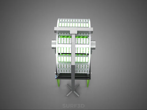 RADIAL ROTARY HYDROPONIC SPIN GARDENING PLANT FARM SYSTEM WHEEL 3D Model