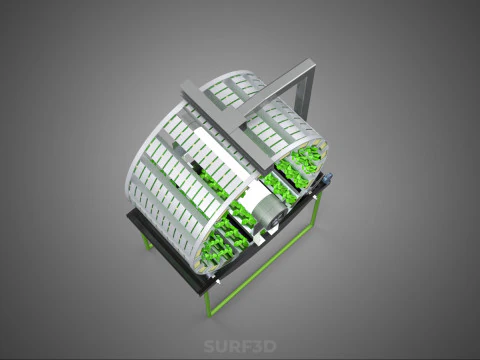 RADIAL ROTARY HYDROPONIC SPIN GARDENING PLANT FARM SYSTEM WHEEL 3D Model