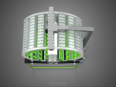 RADIAL ROTARY HYDROPONIC SPIN GARDENING PLANT FARM SYSTEM WHEEL 3D Model