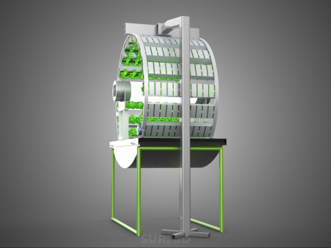 RADIAL ROTARY HYDROPONIC SPIN GARDENING PLANT FARM SYSTEM WHEEL 3D Model