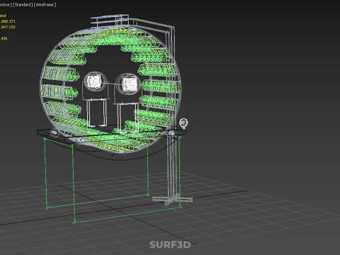 RADIAL ROTARY HYDROPONIC SPIN GARDENING PLANT FARM SYSTEM WHEEL 3D Model