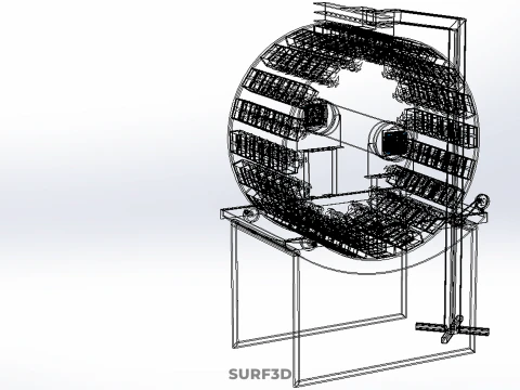 RADIAL ROTARY HYDROPONIC SPIN GARDENING PLANT FARM SYSTEM WHEEL 3D Model