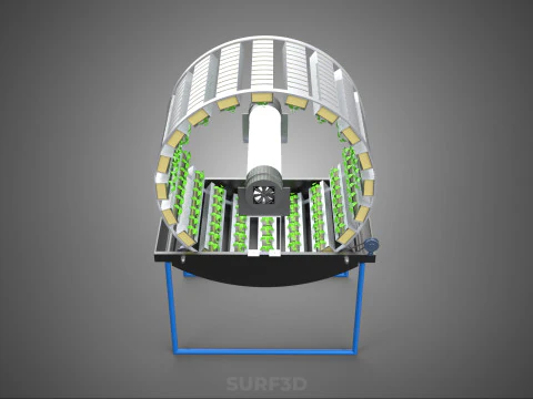 CIRCULAR ROTARY HYDROPONIC SPIN GARDEN PLANT FARM SYSTEM WHEEL 3D Model