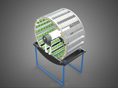 CIRCULAR ROTARY HYDROPONIC SPIN GARDEN PLANT FARM SYSTEM WHEEL 3D Model