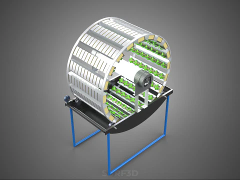 CIRCULAR ROTARY HYDROPONIC SPIN GARDEN PLANT FARM SYSTEM WHEEL 3D Model