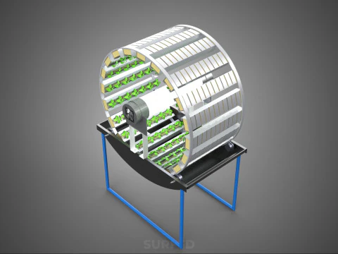 CIRCULAR ROTARY HYDROPONIC SPIN GARDEN PLANT FARM SYSTEM WHEEL 3D Model