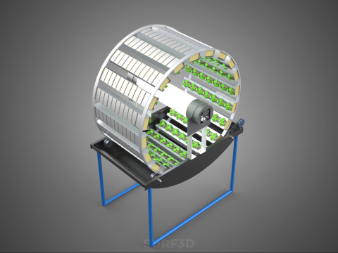 CIRCULAR ROTARY HYDROPONIC SPIN GARDEN PLANT FARM SYSTEM WHEEL Modèle 3D