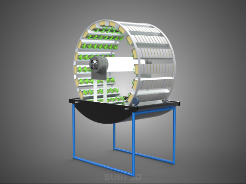 CIRCULAR ROTARY HYDROPONIC SPIN GARDEN PLANT FARM SYSTEM WHEEL Modèle 3D
