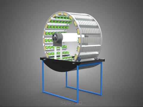 CIRCULAR ROTARY HYDROPONIC SPIN GARDEN PLANT FARM SYSTEM WHEEL 3D Model