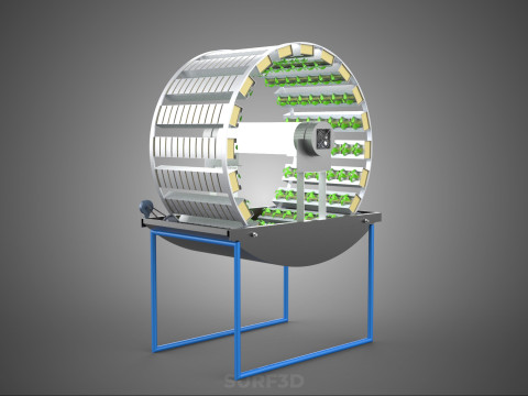CIRCULAR ROTARY HYDROPONIC SPIN GARDEN PLANT FARM SYSTEM WHEEL Modèle 3D