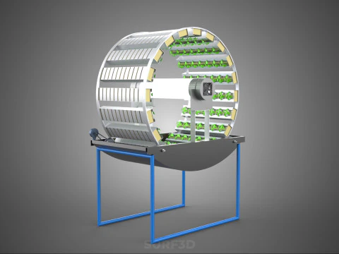 CIRCULAR ROTARY HYDROPONIC SPIN GARDEN PLANT FARM SYSTEM WHEEL 3D Model
