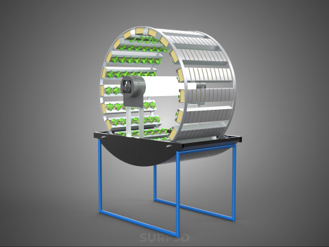 CIRCULAR ROTARY HYDROPONIC SPIN GARDEN PLANT FARM SYSTEM WHEEL Modèle 3D