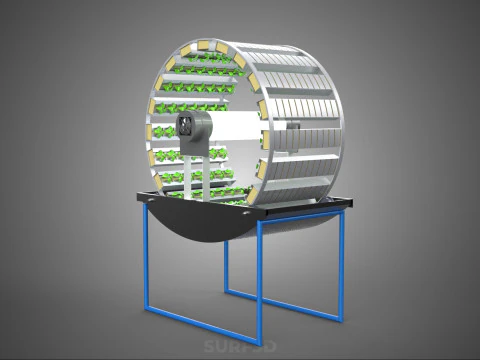 CIRCULAR ROTARY HYDROPONIC SPIN GARDEN PLANT FARM SYSTEM WHEEL 3D Model