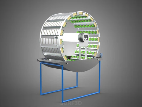 CIRCULAR ROTARY HYDROPONIC SPIN GARDEN PLANT FARM SYSTEM WHEEL 3D Model