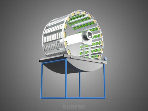 CIRCULAR ROTARY HYDROPONIC SPIN GARDEN PLANT FARM SYSTEM WHEEL 3D Model