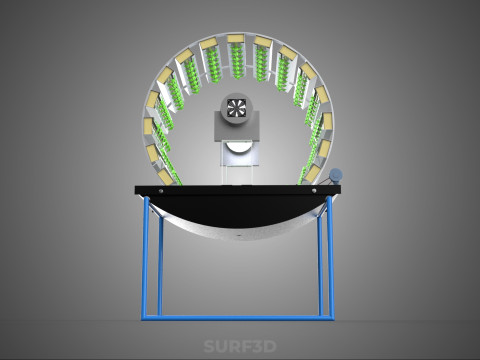 CIRCULAR ROTARY HYDROPONIC SPIN GARDEN PLANT FARM SYSTEM WHEEL Modèle 3D