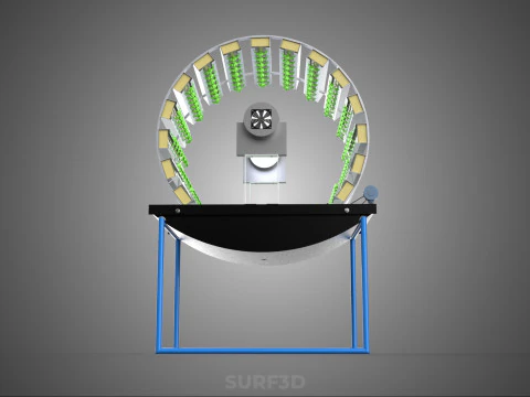 CIRCULAR ROTARY HYDROPONIC SPIN GARDEN PLANT FARM SYSTEM WHEEL 3D Model
