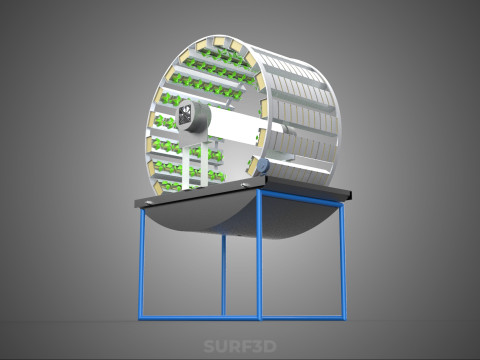 CIRCULAR ROTARY HYDROPONIC SPIN GARDEN PLANT FARM SYSTEM WHEEL Modèle 3D