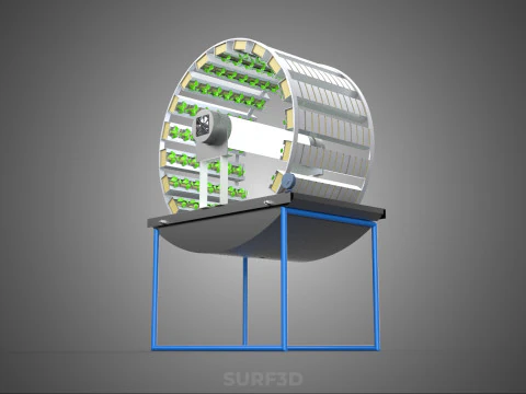 CIRCULAR ROTARY HYDROPONIC SPIN GARDEN PLANT FARM SYSTEM WHEEL 3D Model