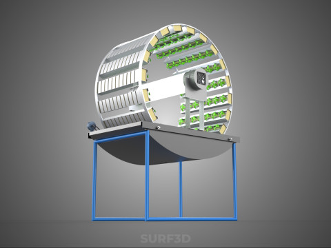 CIRCULAR ROTARY HYDROPONIC SPIN GARDEN PLANT FARM SYSTEM WHEEL Modèle 3D