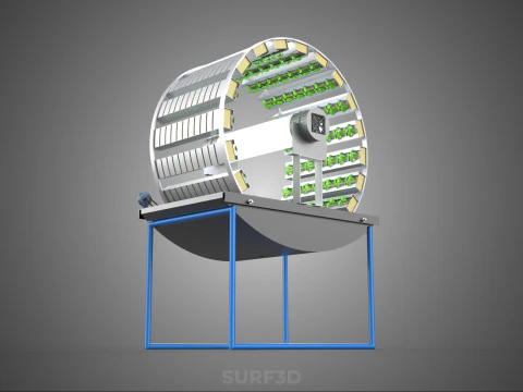 CIRCULAR ROTARY HYDROPONIC SPIN GARDEN PLANT FARM SYSTEM WHEEL 3D Model