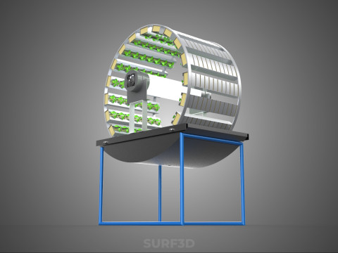 CIRCULAR ROTARY HYDROPONIC SPIN GARDEN PLANT FARM SYSTEM WHEEL Modèle 3D