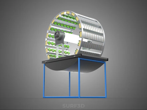 CIRCULAR ROTARY HYDROPONIC SPIN GARDEN PLANT FARM SYSTEM WHEEL 3D Model